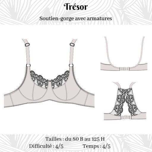 Sewing pattern PDF lingerie : Trésor bra